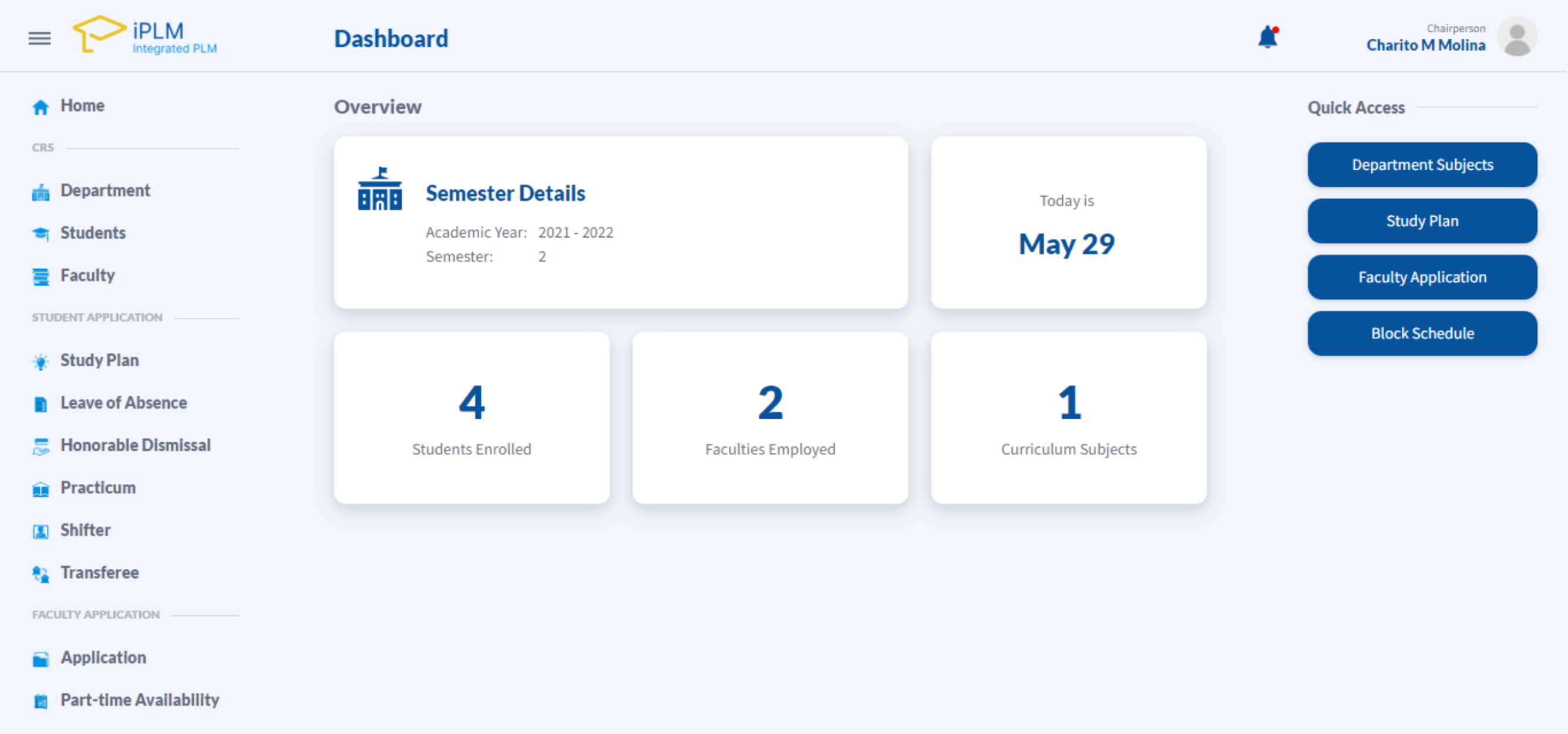 College Management System: Chairperson Portal